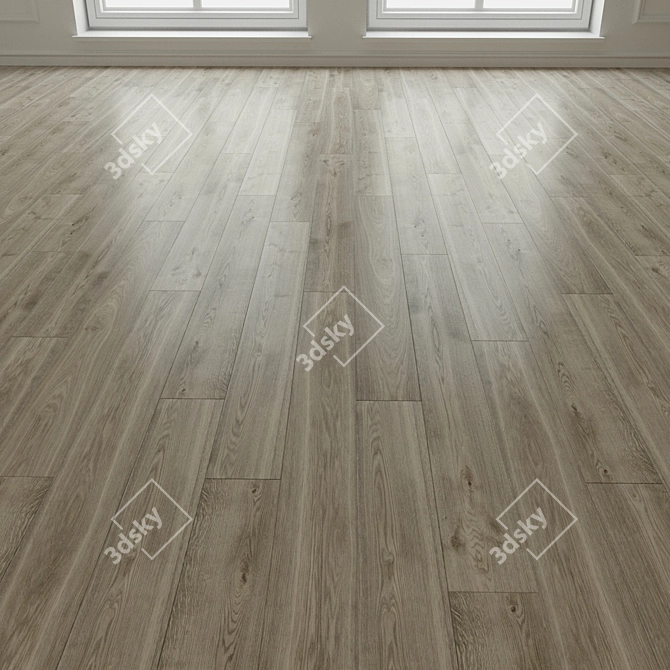 3D Wood Oak Laminate Flooring 3D model image 3