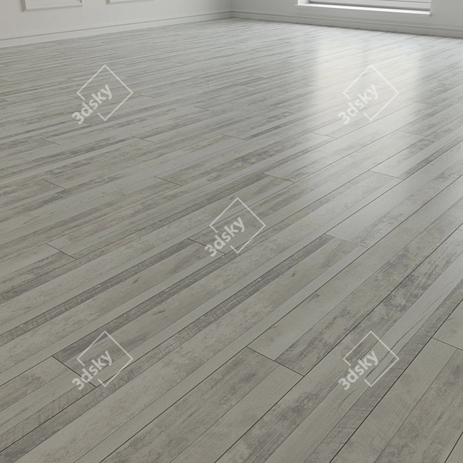 Title: Multistrip Pine Laminate Flooring 3D model image 2