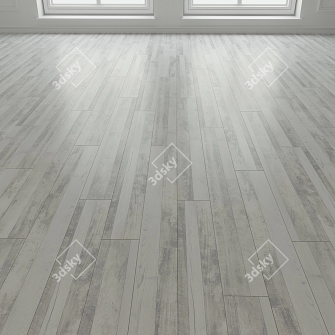 Title: Multistrip Pine Laminate Flooring 3D model image 3