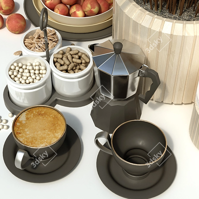 Elegant Modern Tableware Set 3D model image 4