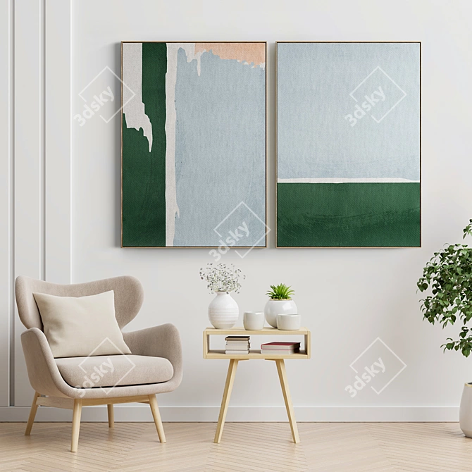 Modern Art Frame Set 3D model image 2