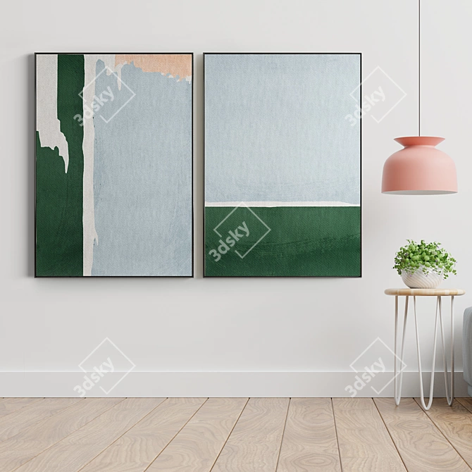 Modern Art Frame Set 3D model image 3