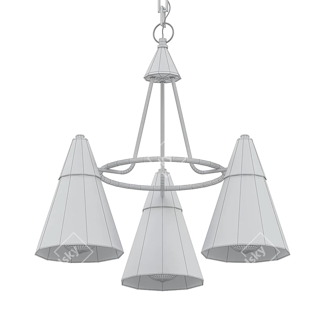 Elegant 3-Light Petra Chandelier 3D model image 2