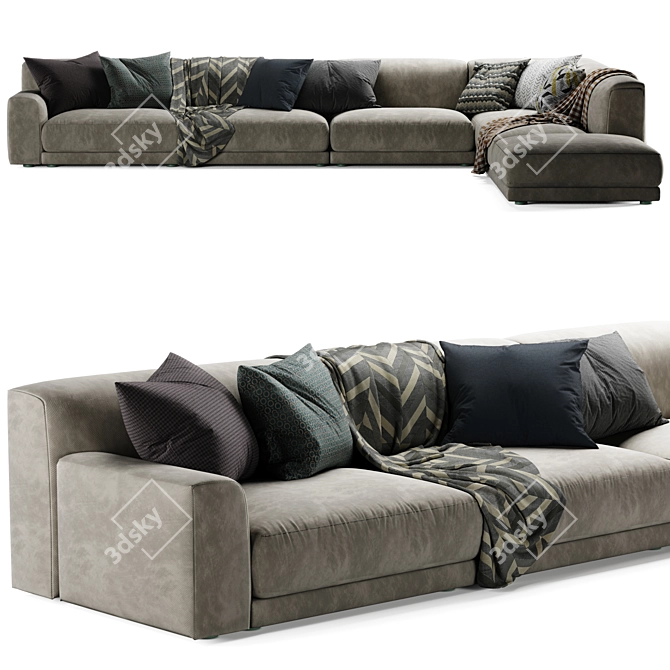 Poliform Paris Seoul Sofa: Modern Elegance for Your Space 3D model image 2