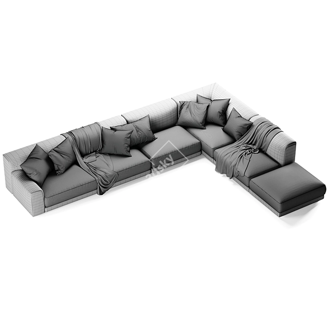 Poliform Paris Seoul Sofa: Modern Elegance for Your Space 3D model image 6
