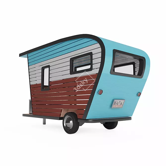 Title: Vintage-inspired Pet Trailers: Customizable & Stylish 3D model image 2