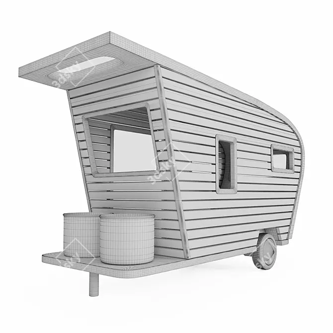 Title: Vintage-inspired Pet Trailers: Customizable & Stylish 3D model image 5