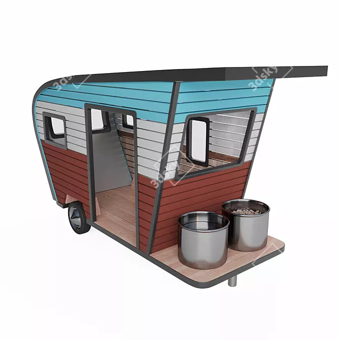 Title: Vintage-inspired Pet Trailers: Customizable & Stylish 3D model image 9