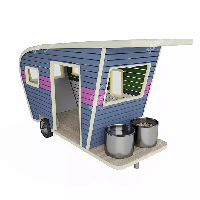 Title: Vintage-inspired Pet Trailers: Customizable & Stylish 3D model image 10