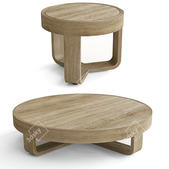 Prado Teak Coffee Table - Refined Elegance for Your Living Space 3D model image 1