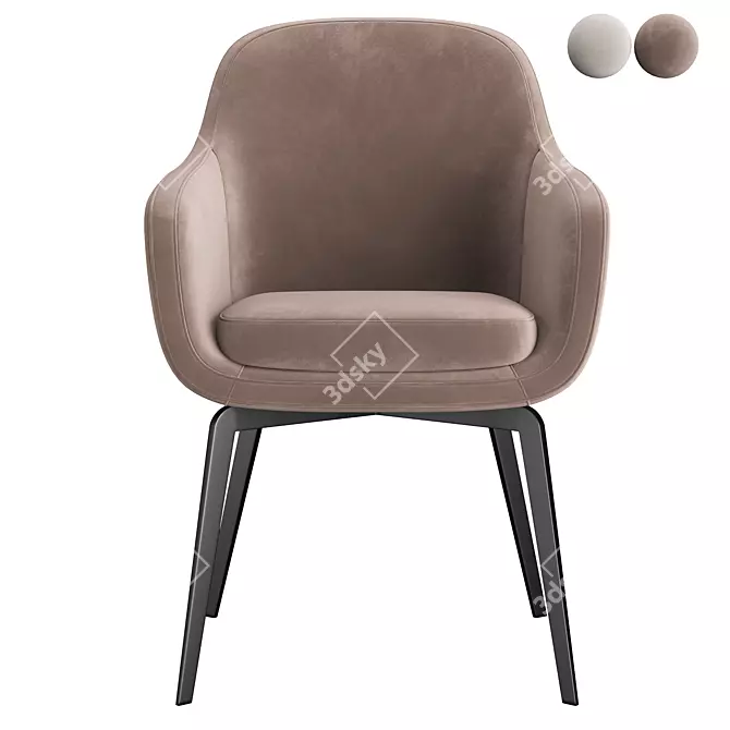 Modern Fabric Belt Chair 3D model image 2