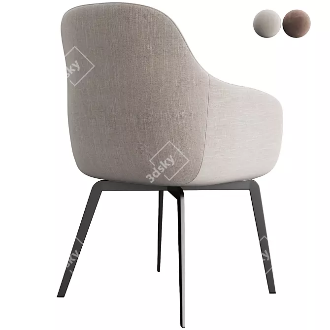 Modern Fabric Belt Chair 3D model image 3