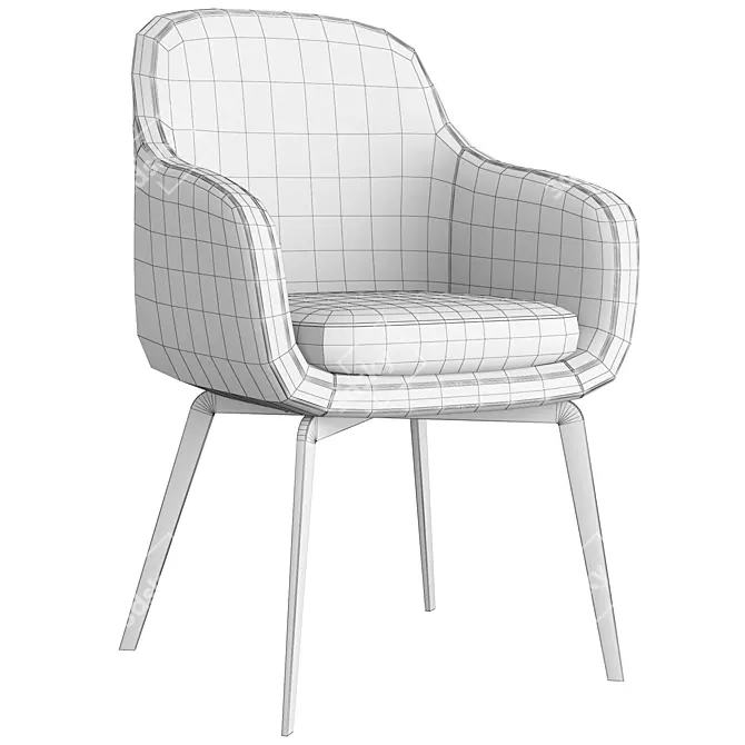 Modern Fabric Belt Chair 3D model image 4