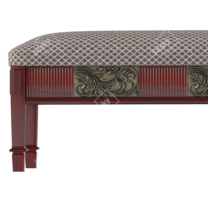 Elegant Sarantino Upholstered Bench 3D model image 2