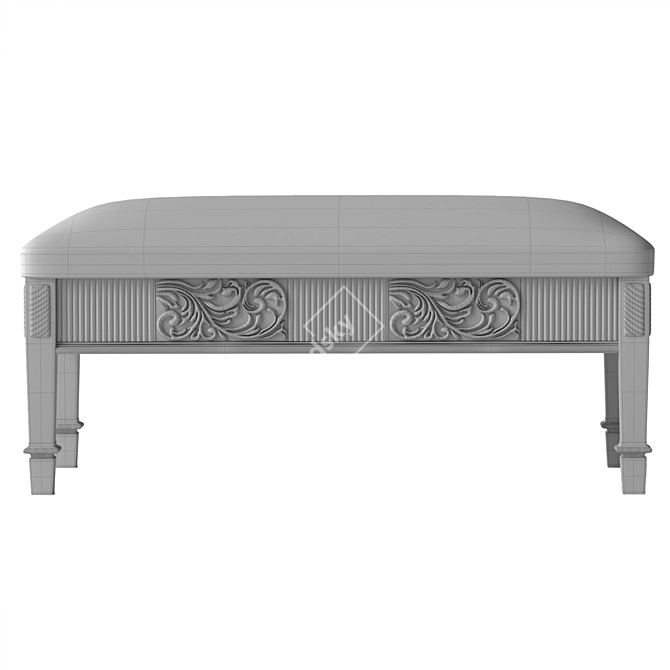 Elegant Sarantino Upholstered Bench 3D model image 3