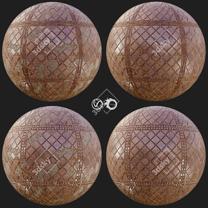 Brown Diamond Tiles: Seamless PBR Textures 3D model image 1