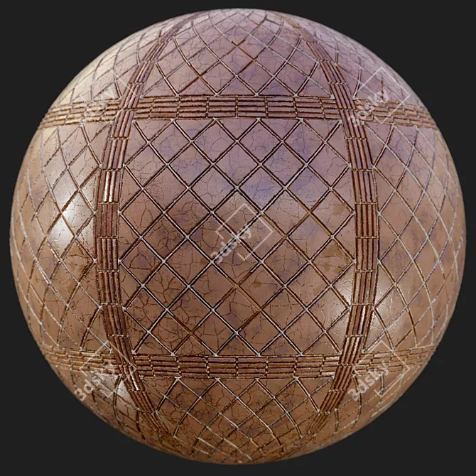 Brown Diamond Tiles: Seamless PBR Textures 3D model image 3