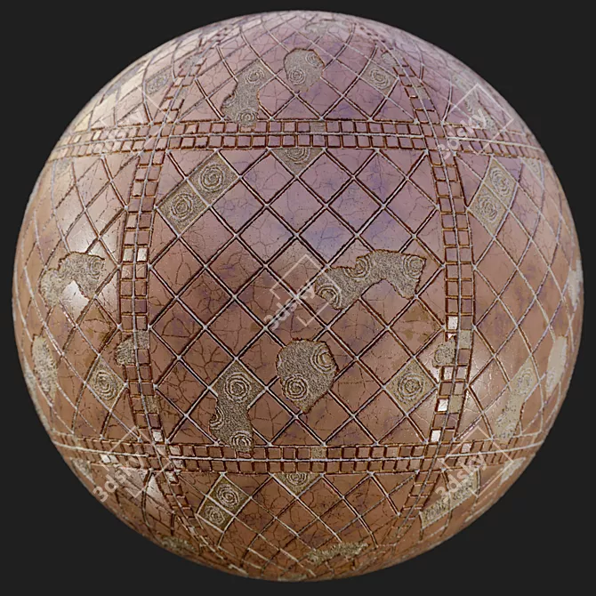 Brown Diamond Tiles: Seamless PBR Textures 3D model image 4