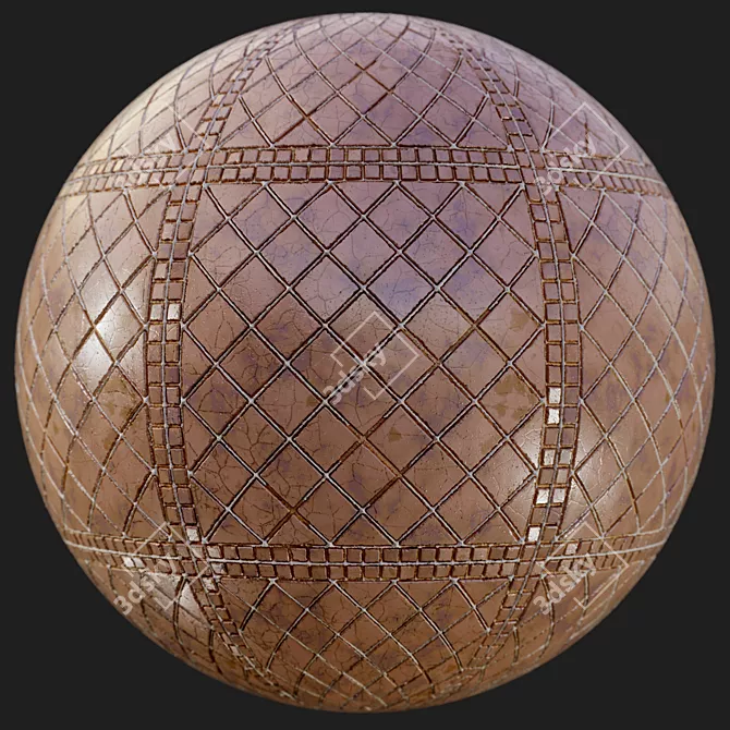 Brown Diamond Tiles: Seamless PBR Textures 3D model image 5