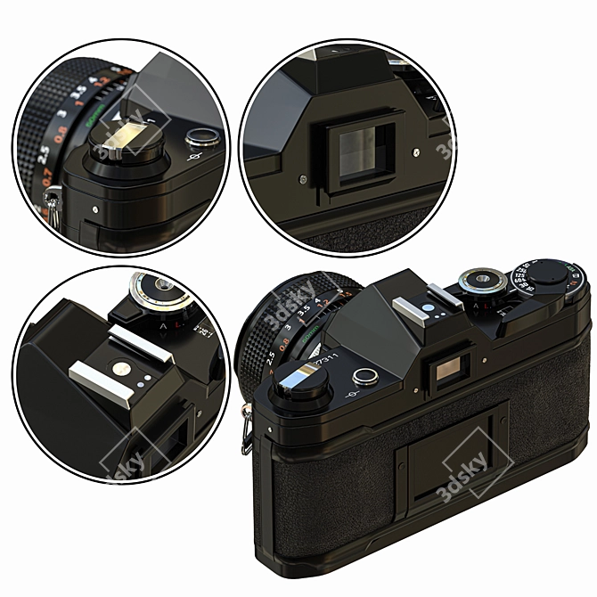 Classic Canon AE-1: Vintage Beauty 3D model image 3