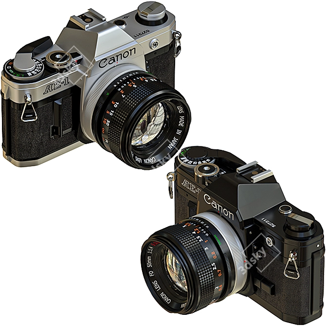 Classic Canon AE-1: Vintage Beauty 3D model image 6