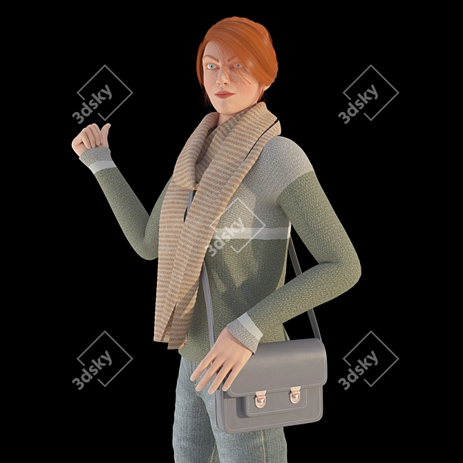 Urban Commuter: Female Citizen Aa S001 3D model image 4