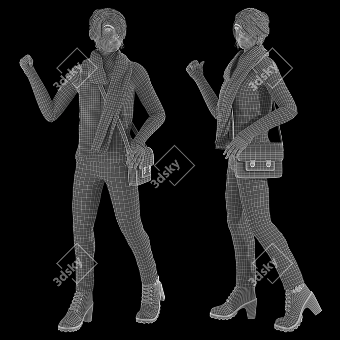 Urban Commuter: Female Citizen Aa S001 3D model image 6