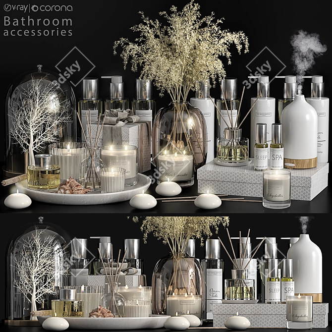 2015 Bathroom Accessories Set 3D model image 1