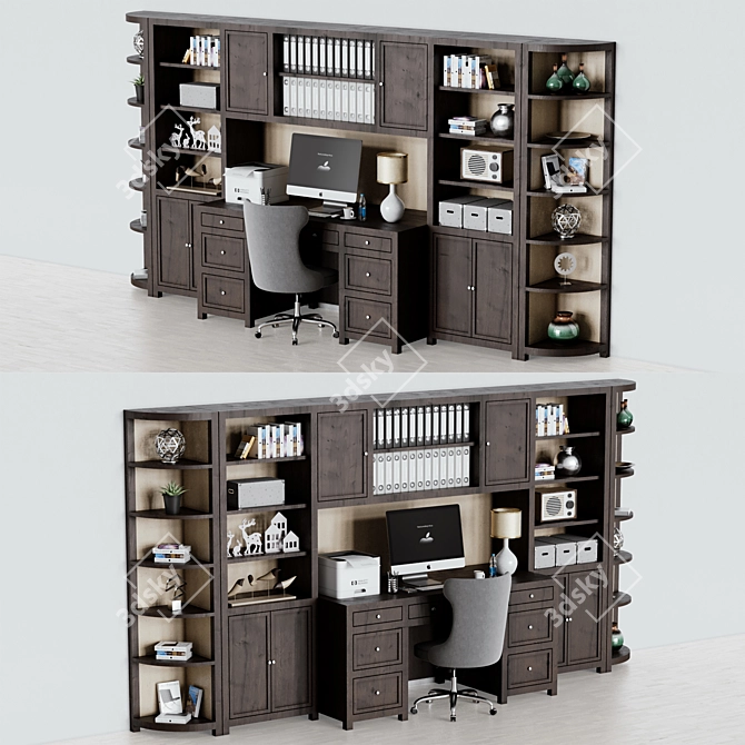 Executive Office Furniture Set 3D model image 1