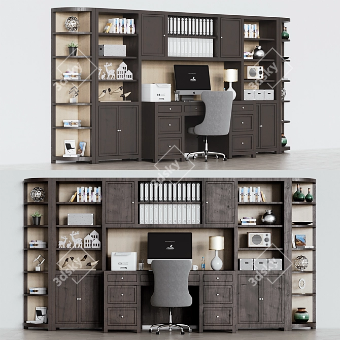 Executive Office Furniture Set 3D model image 2