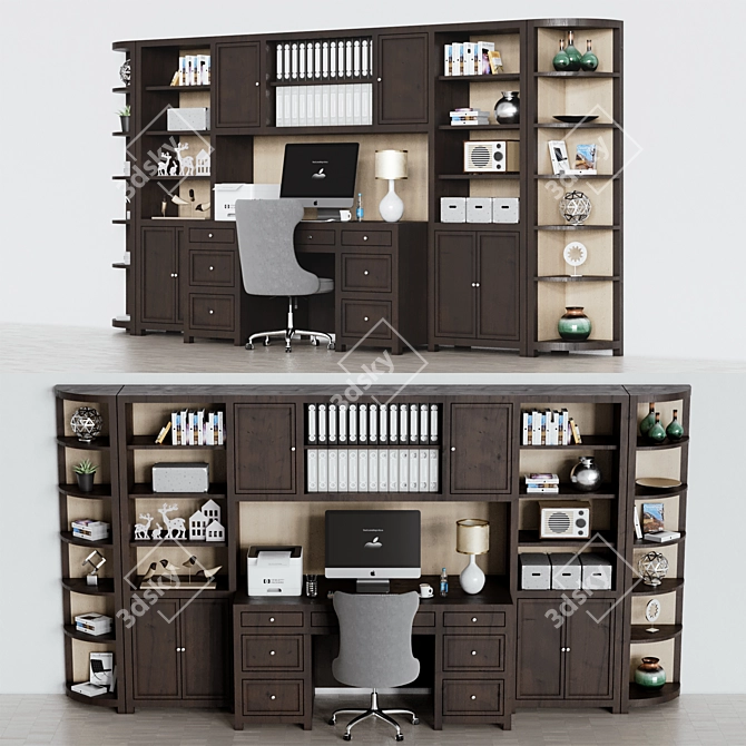 Executive Office Furniture Set 3D model image 3