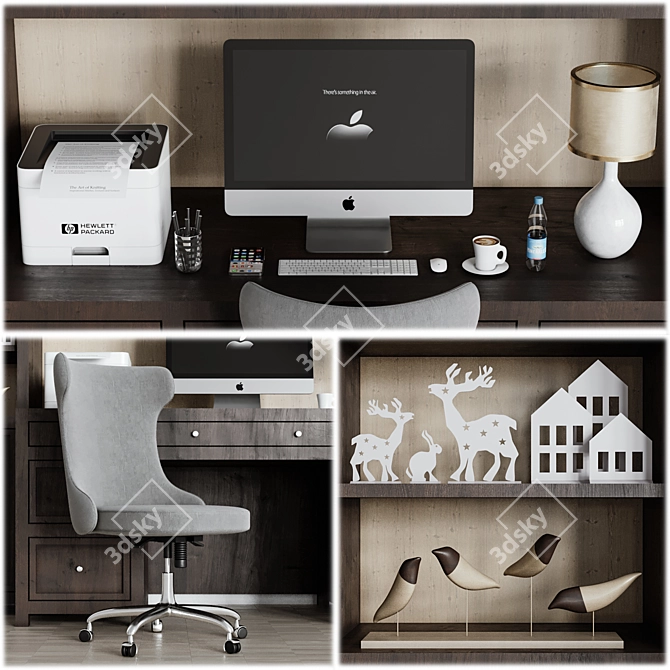 Executive Office Furniture Set 3D model image 4