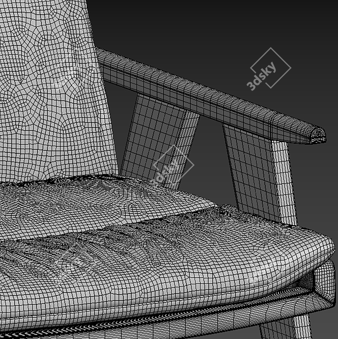 Gio Armchair: Sophisticated Italian Design 3D model image 5