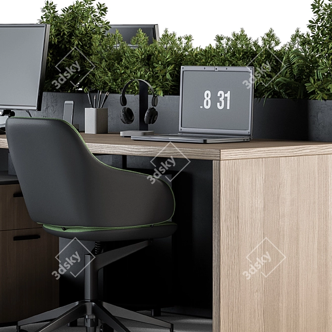 Green Oasis: Office Furniture with Plant Box 3D model image 4