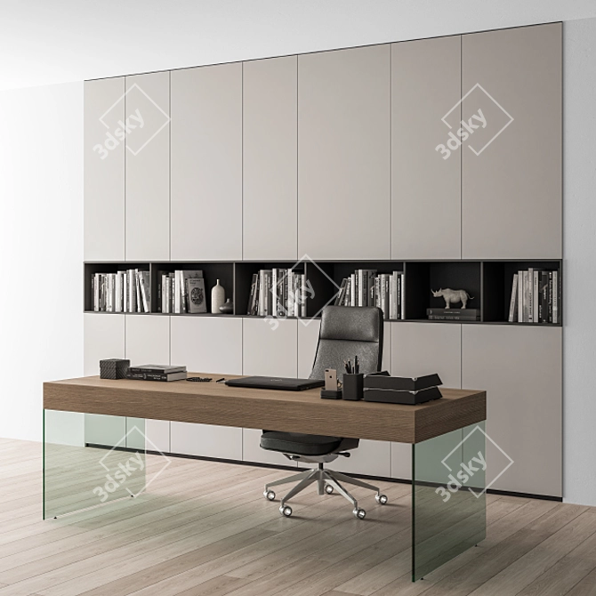 Executive Boss Desk - Manager's Set 3D model image 2