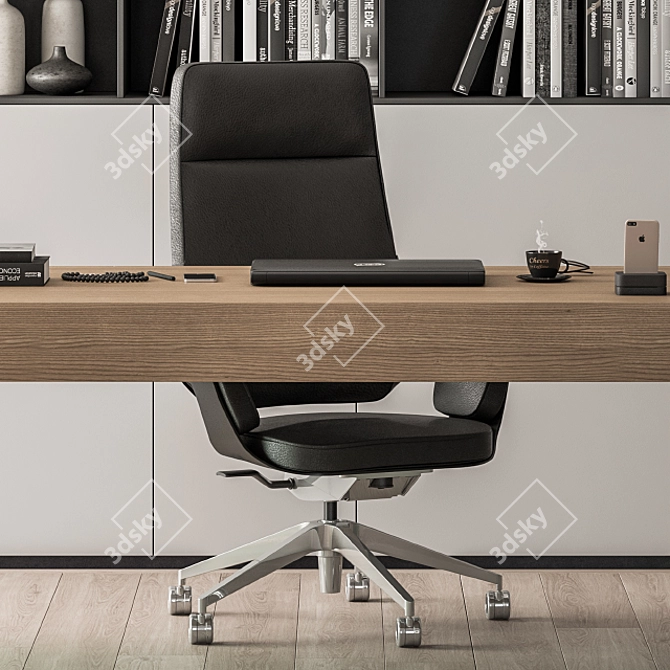 Executive Boss Desk - Manager's Set 3D model image 3