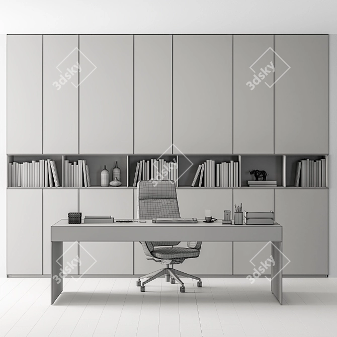 Executive Boss Desk - Manager's Set 3D model image 6