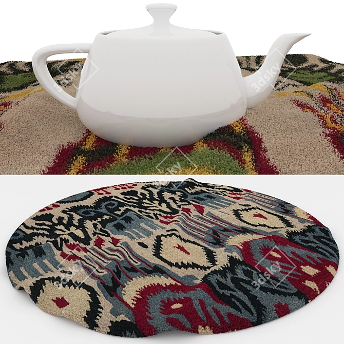 Round Rugs Set: Versatile and Realistic Designs 3D model image 4