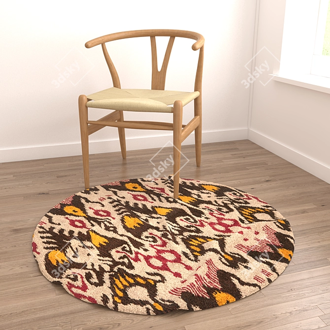 Round Rugs Set: Versatile and Realistic Designs 3D model image 6