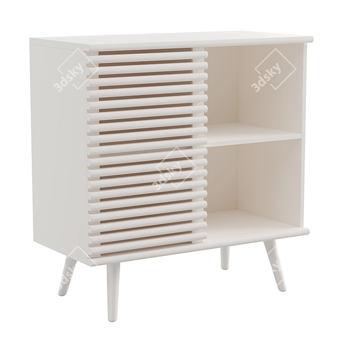 Mid-Century Oak Compact Cupboard 3D model image 5