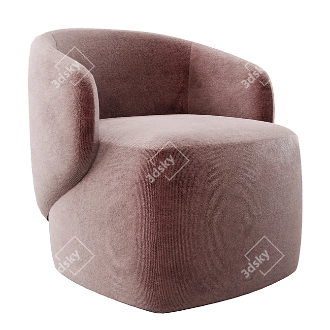 Cozy Crescent Swivel Armchair 3D model image 1