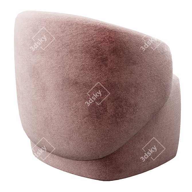 Cozy Crescent Swivel Armchair 3D model image 3