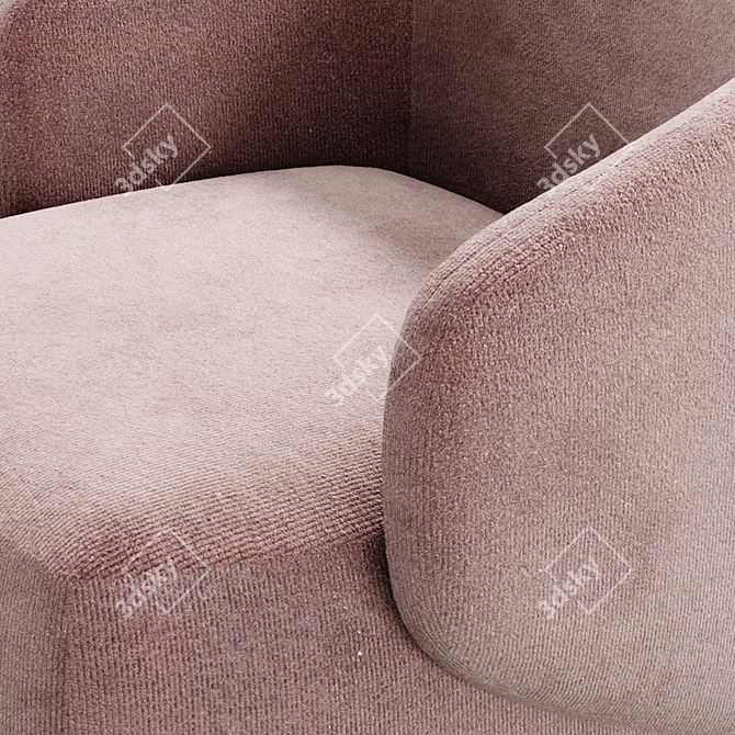 Cozy Crescent Swivel Armchair 3D model image 4