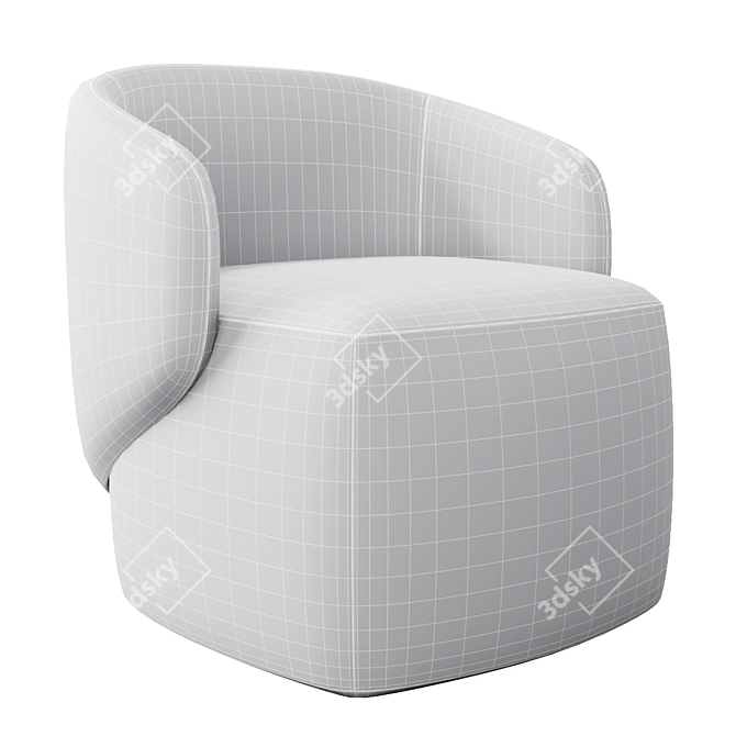 Cozy Crescent Swivel Armchair 3D model image 5