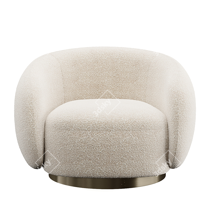 Elegant Brice Swivel Chair 3D model image 3