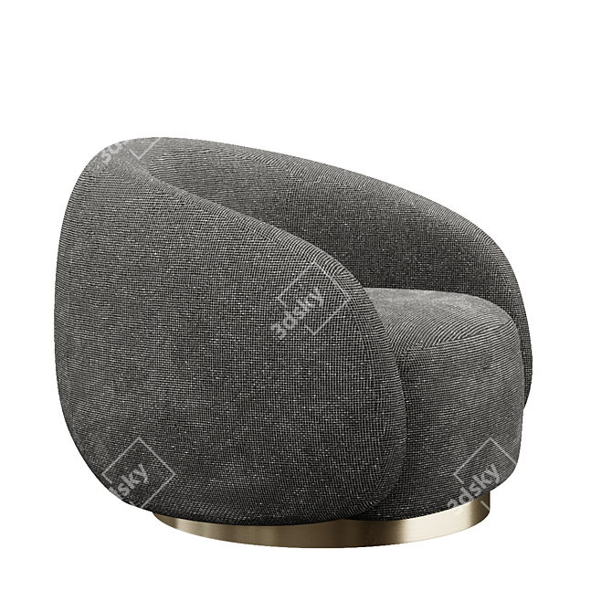 Elegant Brice Swivel Chair 3D model image 4