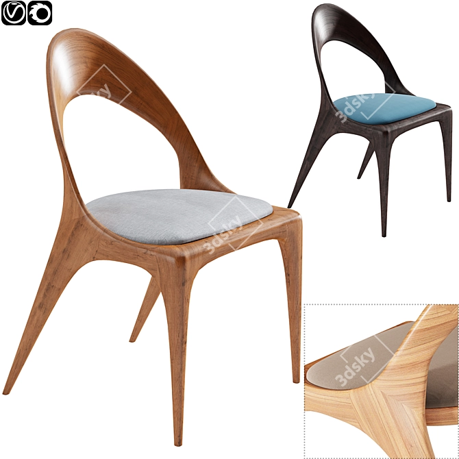 Sleek Sharon Chair: Modern Design 3D model image 2