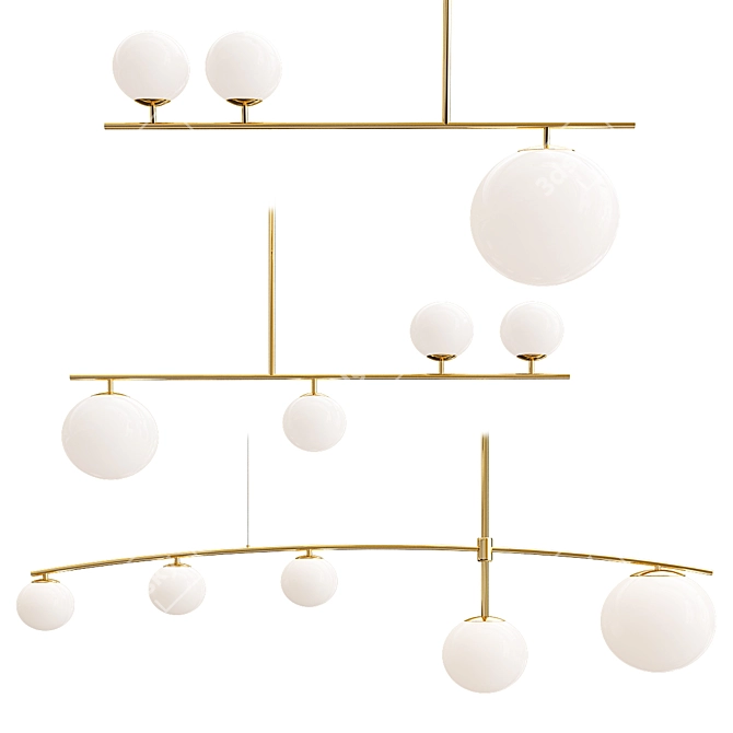 Sleek and Chic Chandelier Collection 3D model image 1