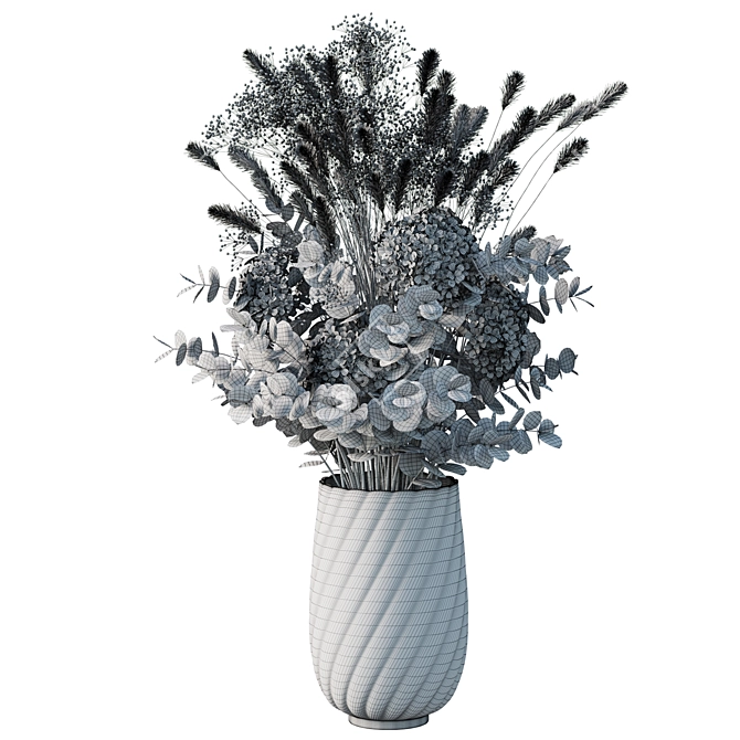 Elegant Dried Flower Bouquet 3D model image 3