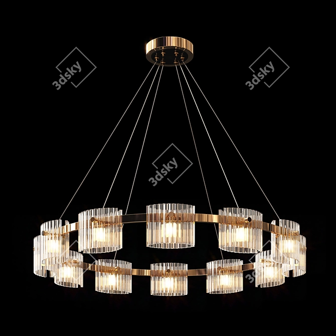 NICOLETTE Metal Glass Chandelier 3D model image 1